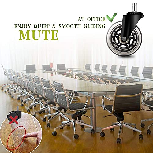 Office Chair Caster Wheels 10mm Stem, Fit IKEA Chairs Only, 3" Heavy