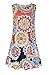 Demetory Women's Sexy Sleeveless Floral Print Bohemian O-Neck Tank T-Shirt Dresses with Pocket (Red, Large)
