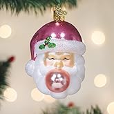 Old World Christmas Bubblegum Papa Noel Glass Blown Ornament for Christmas Tree, Handcrafted Holiday Decoration, Santa Collection