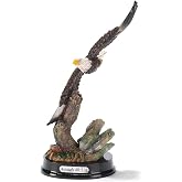 Dicksons Soaring Eagle Over Rocks Decorative 6 inch Resin Stone Figurine