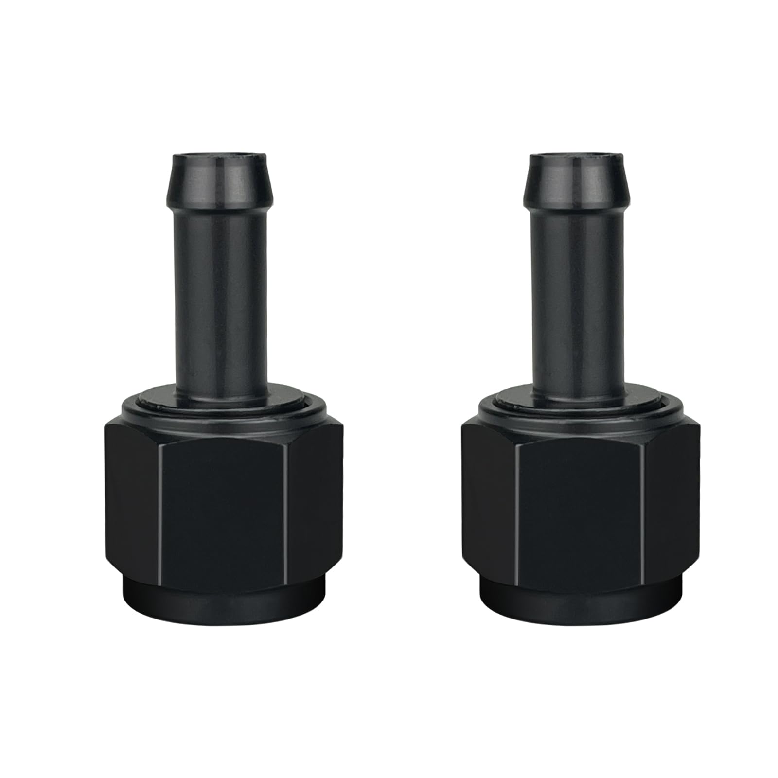 Photo 1 of 10AN Female to 5/8 Barb Hose Fitting Adapter Straight Swivel Aluminum Black, Pack of 2