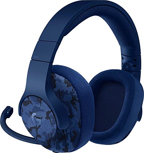 Logitech G433 7.1 Wired Gaming Headset with DTS Headphone: X 7.1 Surround for PC, PS4, Pro, Xbox One, S, Nintendo Switch  Camo Blue