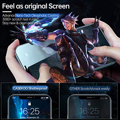 CASEKOO Shatterproof Designed for iPhone 12 Screen Protector/iPhone 12