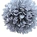 Funny Zakka - Pom Poms Ball Blooms 6"-20" Tissue Paper Flowers (6" Grey) Wedding Decoration Celebration Party Hotel House Room Vintage Hanging Crafts (pack of 4)