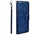 UrSpeedtekLive J3 (2016) Case, Galaxy Express Prime/Amp Prime Case, Luxury PU Leather Wallet Case Cover w/Strap Card Slots Flip Magnetic Closer & Kickstand for Samsung Galaxy J3 (2016) - Dark Blue