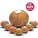 Meixx Ultrasonic Essential Oil Aroma Diffuser, Cool Mist Humidifier and Purifies Air for Office Home Bedroom Room Study Yoga Spa,Timer and Waterless Auto-Off, 7 LED Light Colors - Wood Grain (400ml)