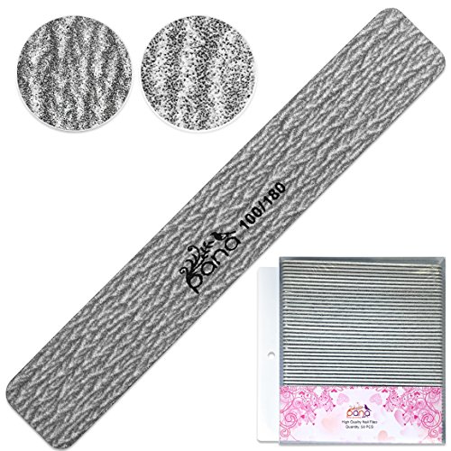 Pana Jumbo Size (Grit: 100 x 180, Pack of 50 Pieces) USA Professional Emery Board JUMBO Size Zebra Nail Files