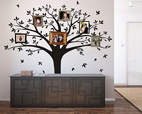 LSKOO Grant Family Tree Wall Decals Tree Wall Sticks Wall Decorations for Living Room (Black)