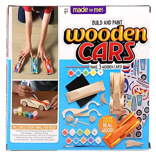 Made By Me Build & Paint Your Own Wooden Cars DIY Wood Craft Kit