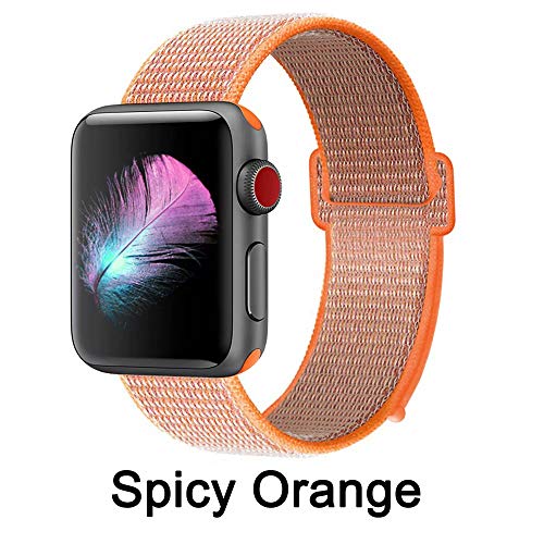 HILIMNY Compatible for Apple Watch Band 38mm, New Nylon Sport Loop, Adjustable Closure Wrist Strap, Replacement Band Compatible for iwatch Series 3 2 1(38mm, 6 Pack) - Thumbnail 6