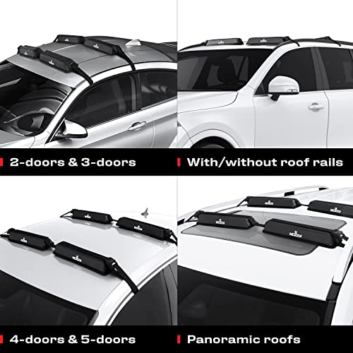 NoCry Universal Roof Rack Pads with Weather Resistant PVC Fabric