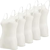 BQTQ 5 Pcs Women's Camisole Tank Top Undershirt Spaghetti Strap Basic Camisoles
