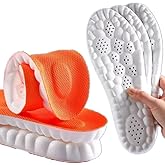 2 Pairs Cloud Insoles for Men Women,4D Cloud Technology Insole,Super Soft Comfort Insoles,U-Shape Memory Foam Inserts, Shock Absorption, Foot Pain Relief (Orange, Women: 4-8.5)