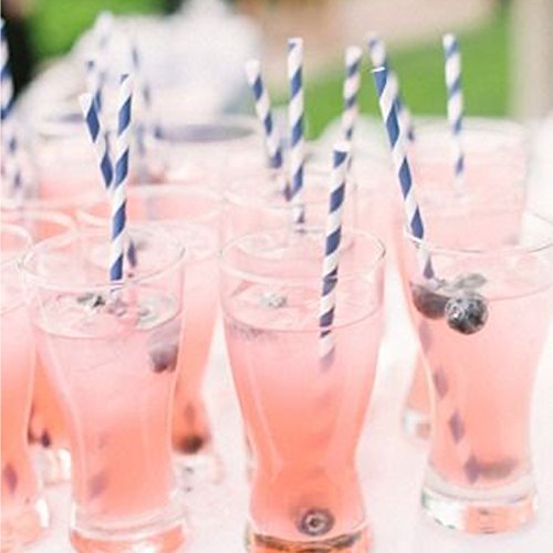 Outside-the-Box-Papers-Navy-Blue-and-Gold-Chevron-and-Stripe-Paper-Straws-775-Inches-100-Pack-Navy-Blue-Gold-White