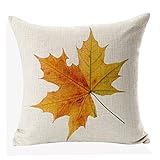 Nordic Literary Autumn Maple Leaf Cotton Linen Throw Pillow Case Pillowcase Houseware,18inch