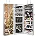 TomCare Jewelry Cabinet Jewelry Armoire Wall Door Mounted Jewelry Organizer Lockable with Frameless Mirror 2 Drawers Jewelry Box Earring Organizer Thickened Hanging Wall Mirror Jewelry Storage