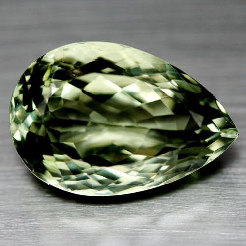 iProGallery Materials: 18.2 Ct. / 21 mm All Natural Unheated/Untreated Faceted Pear Cut Green Amethyst Gemstone Collection