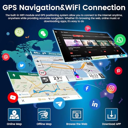 NHOPEEW 4+64G Car Radio for Peugeot 3008 2009-2015 – 9 Inch Android Radio with Wireless Carplay and Android Auto – Mirror Link 32EQ DSP Split Screen + Rear View Camera & Microphone