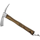 Haliaeetus Pick Axe, Stainless Steel Mattock, Garden Pick with Wood Handle | with Sharp Pick and Cutting Edge for Breaking up Heavy Clay Soil, and Removal of Difficult Weeds, for Digging, Loosening Soil