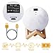 Magicfly Moon Lamp 5.9 Inch 3D Printing Moon Light, Dimmable with Tap Control, Rechargeable Lunar Light Home Decorative Night Light for Valentine's Day