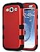 Galaxy S3 Case, S3 Case - ULAK [ Shock Resistant Series ] Hybrid Rubber Case Cover for Samsung Galaxy S3 III i9300 3in1 Hard Plastic +Soft Silicone (Titanium Red/Black)