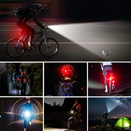 Te-Rich Bicycle Lights, 800 Lumens Bike Light Front Rechargeable & LED Rear Bike Light, Super Bright Cycling Headlight and Taillight Set, Safety Accessories for Kids/Women/Men, Fit Road/MTB Bikes