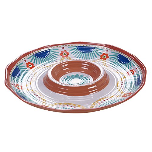 Certified International Vera Cruz Melamine Chip & Dip Server, 14" The