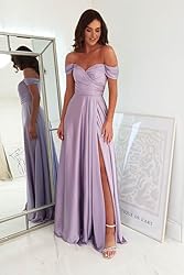 PEIYJYUSP Baby Blue Off Shoulder Bridesmaid Dresses
