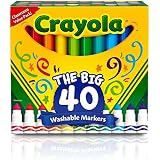 Crayola Ultra Clean Washable Broad Line Markers, 40 Classic Colors, Gift for Kids & Toddlers