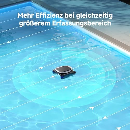 J1 Roboter-Poolskimmer, fortschrittliche PoolSense-Technologie, rundum 360°-Reinigung, 24/7 im Einsatz, smarte Routenplanung, innovatives Strömungsdesign, App-Steuerung