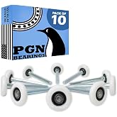 PGN (10 Pack) Garage Door Rollers - 4" Stem, 6200-2RS Ball Bearing | Designed for Quieter, Smoother Garage Door Operation