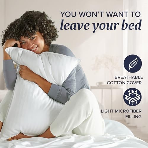BECKHAM HOTEL COLLECTION BED PILLOWS STANDARD / QUEEN SIZE SET OF 2 – DOWN ALTERNATIVE BEDDING GEL COOLING PILLOW FOR BACK, STOMACH OR SIDE SLEEPERS