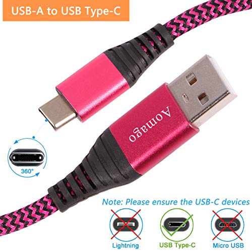 image for Aomago USB 2.0 Type C Cable, Fast Charging 2 Pack 6FT USB C to USB A D