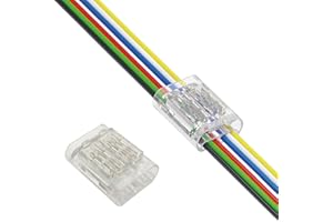 Biantie La 22-20 AWG Wire Connectors 10 Pack - Quick Splice Low Voltage Electrical Connectors, No Strip Insulation Piercing Clips for LED Strip Lights, Solderless Crimp (6p)