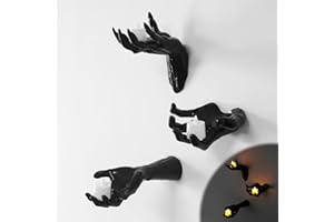 DPWCVM Halloween Decorations,3 Pack Set Creepy Reaching Hands with Lighted Candles,Gothic Decor Life-Sized Horror Hands Wall Decoration,Halloween Decorations Indoor Horror Decor.
