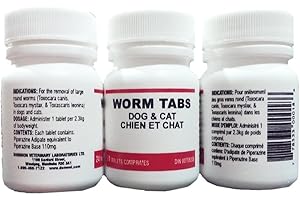 Dog & Cat Dewormer Tablets – Over‑the‑Counter Broad‑Spectrum Treats for Roundworm Control, 24‑Count (for Dogs & Cats)
