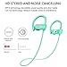 Wireless Bluetooth Headphones, Wireless Sports Earphones with Mic, Stereo Earbuds with Bass, Noise Cancelling Headsets, Portable Waterproof Running Earphones 8 Hour Battery for Men Women, Mint-green