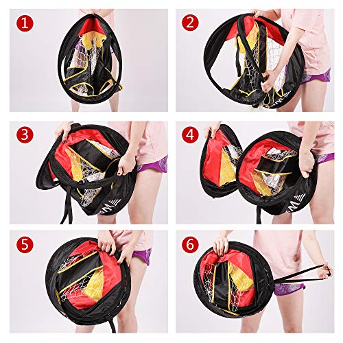 WisHome 4FT 2 in 1 Pop Up Kids Soccer Goal Portable Kids Soccer Net, Easy Score Football Indoor/Outdoor Shooting Practice Goal for Backyard/Park Play with Round Zipper Backpack(L09) - Thumbnail 6