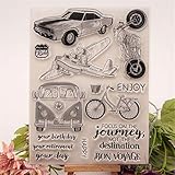 Welcome to Joyful Home 1pc Car Plane Motor Journey Rubber Clear Stamp for Card Making Decoration and Scrapbooking