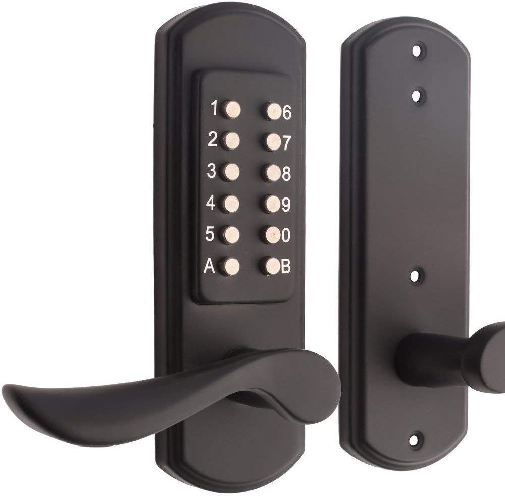 Elemake Left Handed Push Button Door Lock Keyless Keypad Entry