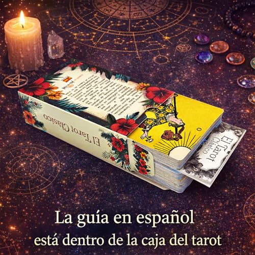 Spanish Tarot Cards for Beginners, Original Tarot Cards with Spanish Guide Book, Borderless Tarot Deck