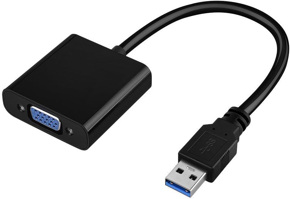 USB 3.0 to VGA Adapter, USB to VGA Video Graphic Card Display External Cable Adapter for for PC Laptop Windows 10/8.1/8/ 7/ XP