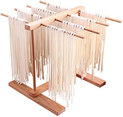 Pasta-Tools | 100Pcs 8 Row Wooden Noodle Spaghetti Drying Rack Handmade Noodle Pasta Drying Stand Hanging Holder Kitchen Storage Rack | By BATULY