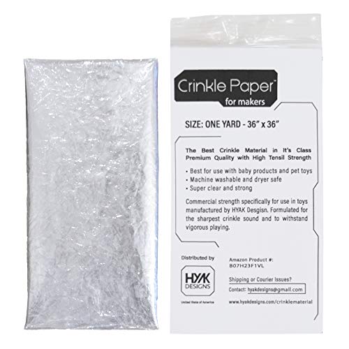 Crinkle Material Plastic Film | 1 Sq Yard - Commercial Grade Crinkle - Add Texture & Noise to Toys | Noise Making Crinkle Crinkle Paper, Crinkle Paper for Baby Toys, Crinkle Sound for Toys, Safe for