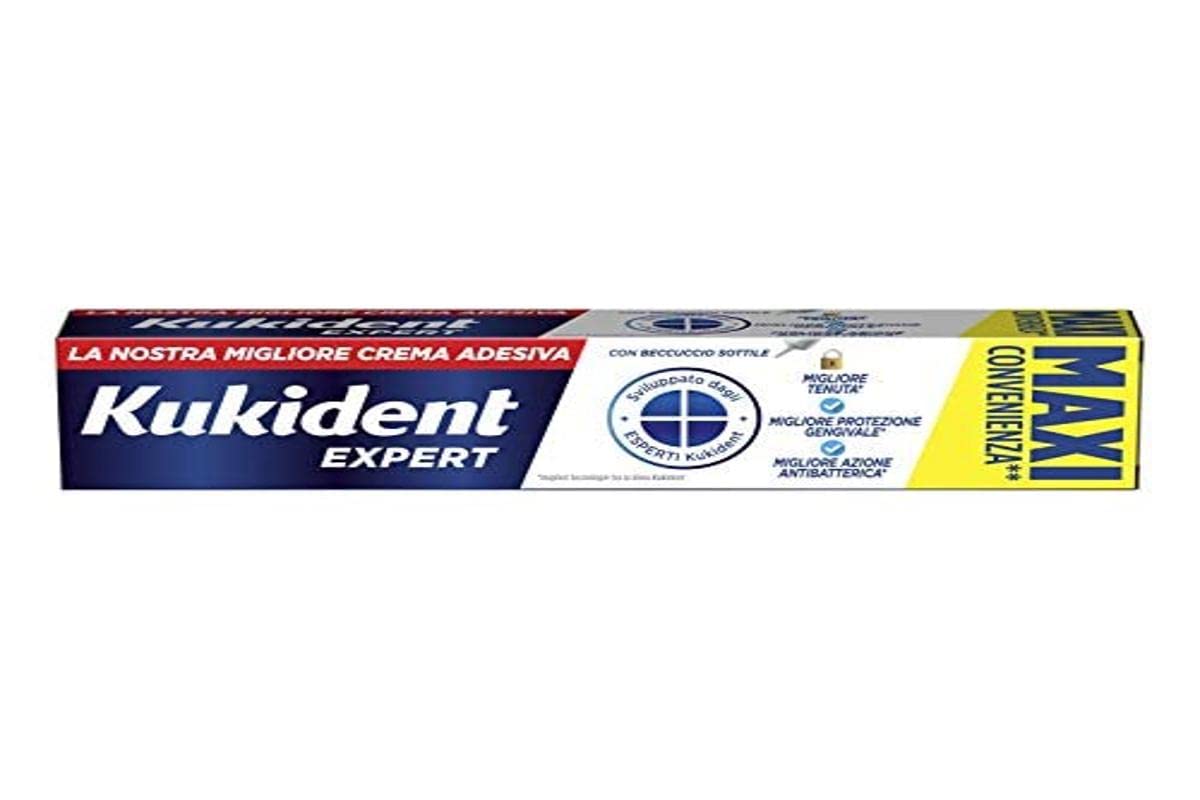 Kukident Expert Crema Adesiva per Dentiere Totali e Parziali Ottima Tenuta, 57g