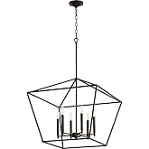Quorum 644-6-86 Transitional Six Light Entry Pendant from Gabriel Collection in Bronze/Dark Finish,