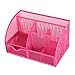 Exerz Desk Organizer Pink Office Desk Accessories Supplies Office Storage Desktop Pencil Pen Holder with Drawer Home Workspace