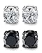 LOYALLOOK Stainless Steel Magnetic Stud Earrings for Men Women Unisex Cubic Zirconia Inlaid 5MM