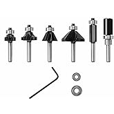 BOSCH 6 pc. Carbide-Tipped Trim and Edging Router Bit Set