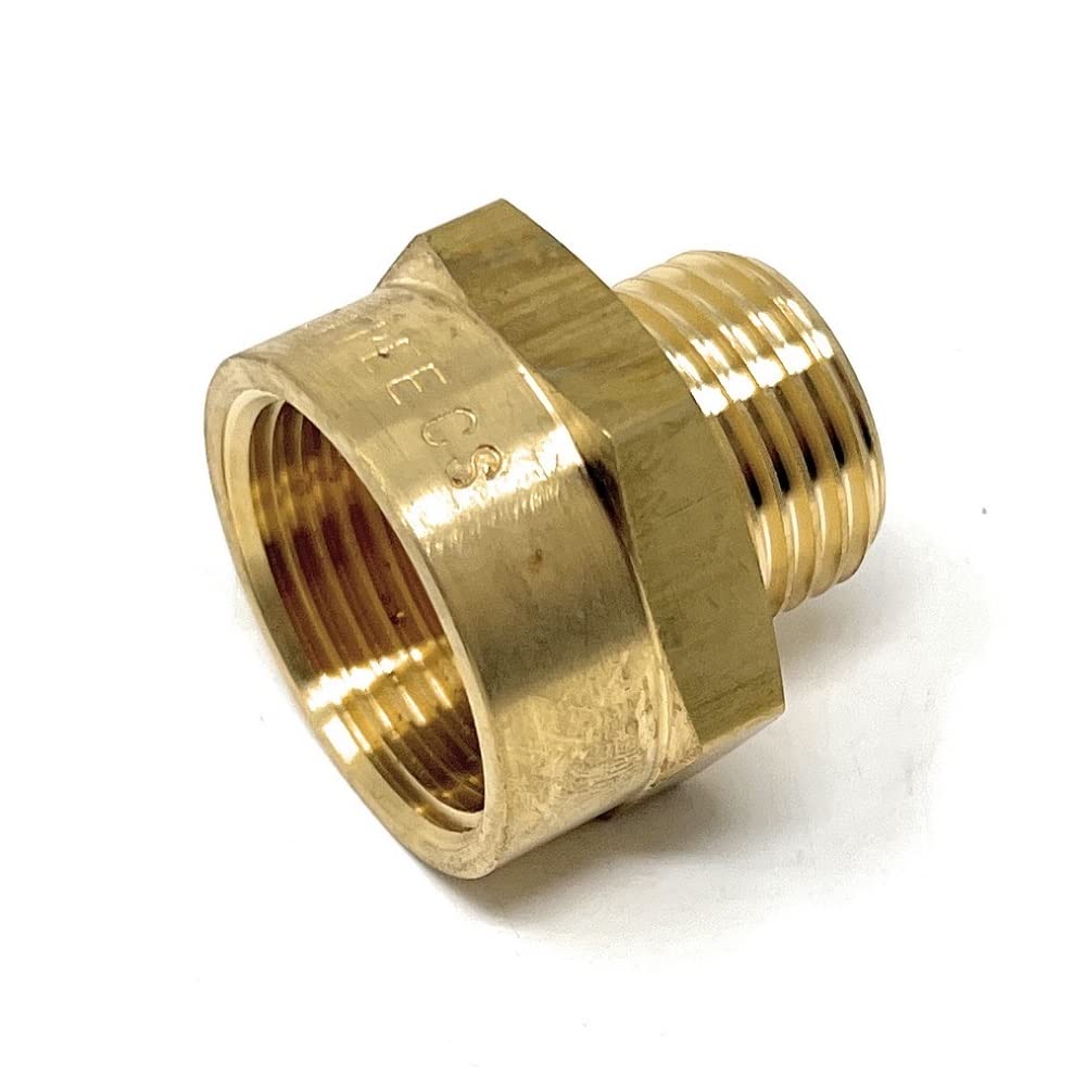 G Thread (Metric BSPT) Male to NPT Thread Female Pipe Fitting Adapter - Lead- Adapter (1/2 to 3/4 inch)